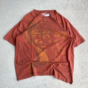 MMA Elite orange with dragon graphic tee Size L #skater